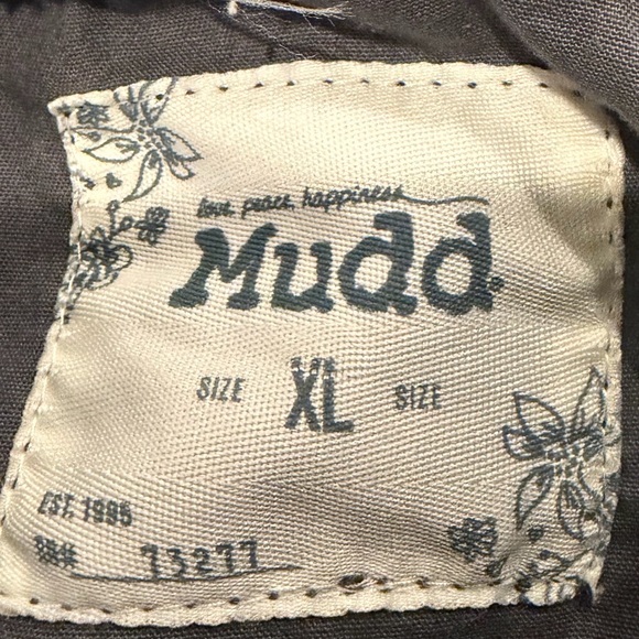 Mudd Utility Jacket Women’s XL Hooded Mixed Media Gray Snap Zip Front - Picture 4 of 6